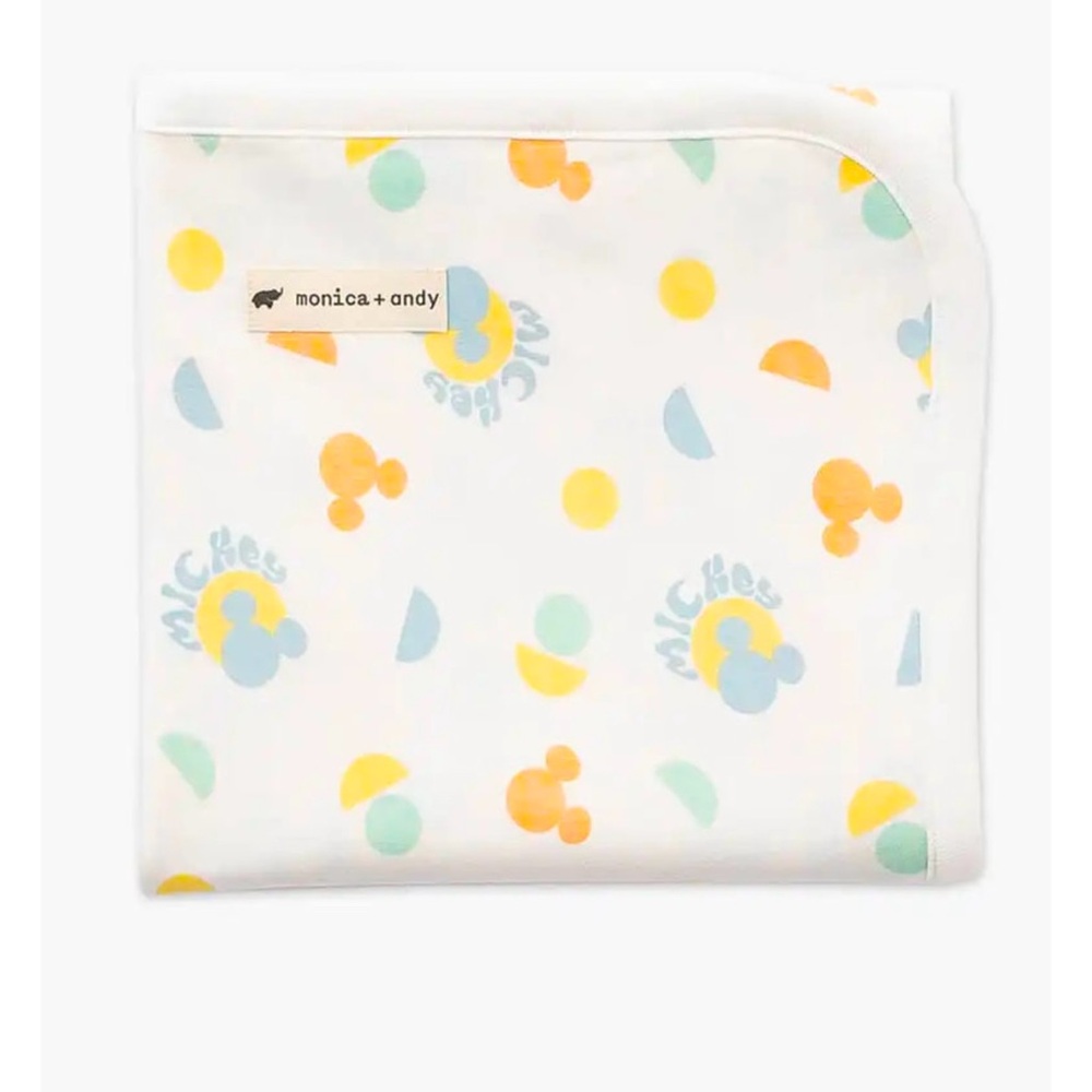 Monica + Andy Baby Blanket with Mickey Mouse Print NIB - Picture 1 of 3